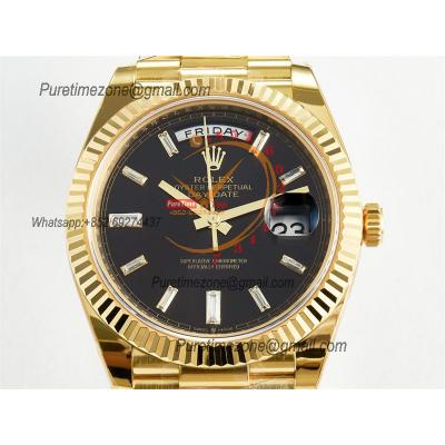 DayDate 40 228238 VR3255 Automatic Mens Watch Best Edition ARF YG Black Dial President Bracelet CHS (Gain Weight)