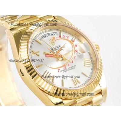 DayDate 40 228238 VR3255 Automatic Mens Watch Best Edition ARF YG Silver Dial President Bracelet CHS (Gain Weight)