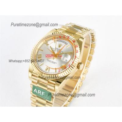 DayDate 40 228238 VR3255 Automatic Mens Watch Best Edition ARF YG Silver Dial President Bracelet CHS (Gain Weight)