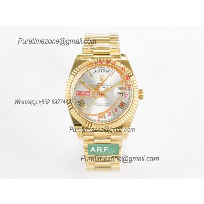 DayDate 40 228238 VR3255 Automatic Mens Watch Best Edition ARF YG Silver Dial President Bracelet CHS (Gain Weight)