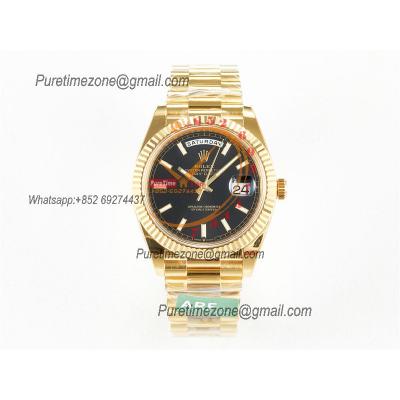 DayDate 40 228238 VR3255 Automatic Mens Watch Best Edition ARF YG Black Dial President Bracelet CHS (Gain Weight)