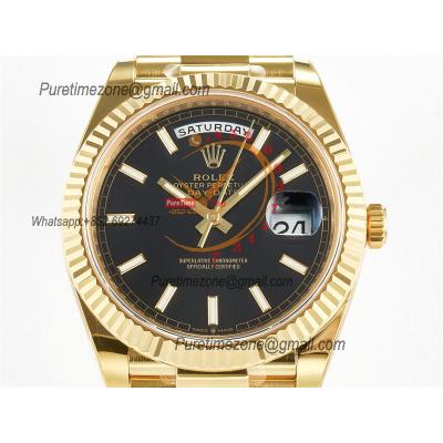 DayDate 40 228238 VR3255 Automatic Mens Watch Best Edition ARF YG Black Dial President Bracelet CHS (Gain Weight)