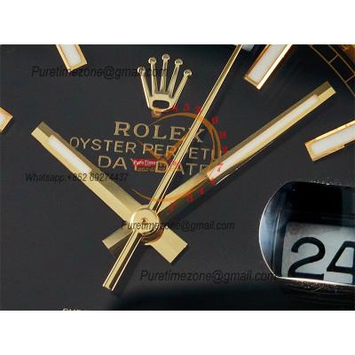 DayDate 40 228238 VR3255 Automatic Mens Watch Best Edition ARF YG Black Dial President Bracelet CHS (Gain Weight)