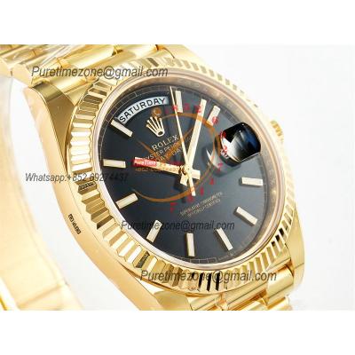 DayDate 40 228238 VR3255 Automatic Mens Watch Best Edition ARF YG Black Dial President Bracelet CHS (Gain Weight)