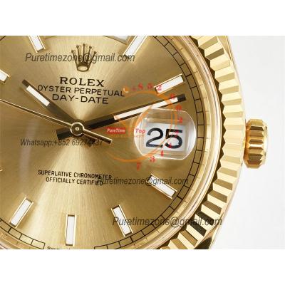 DayDate 40 228238 VR3255 Automatic Mens Watch Best Edition ARF YG Champagne Dial President Bracelet CHS (Gain Weight)