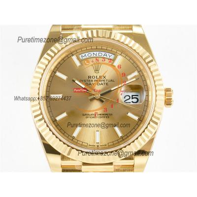 DayDate 40 228238 VR3255 Automatic Mens Watch Best Edition ARF YG Champagne Dial President Bracelet CHS (Gain Weight)