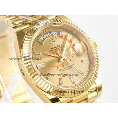 DayDate 40 228238 VR3255 Automatic Mens Watch Best Edition ARF YG Champagne Dial President Bracelet CHS (Gain Weight)