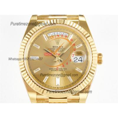 DayDate 40 228238 VR3255 Automatic Mens Watch Best Edition ARF YG Champagne Dial President Bracelet CHS (Gain Weight)