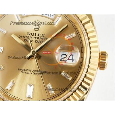 DayDate 40 228238 VR3255 Automatic Mens Watch Best Edition ARF YG Champagne Dial President Bracelet CHS (Gain Weight)