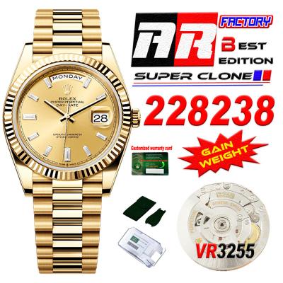 DayDate 40 228238 VR3255 Automatic Mens Watch Best Edition ARF YG Champagne Dial President Bracelet CHS (Gain Weight)