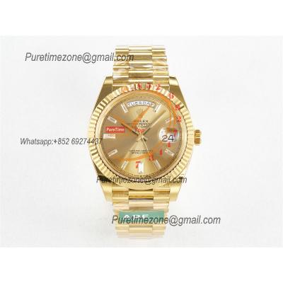 DayDate 40 228238 VR3255 Automatic Mens Watch Best Edition ARF YG Champagne Dial President Bracelet CHS (Gain Weight)