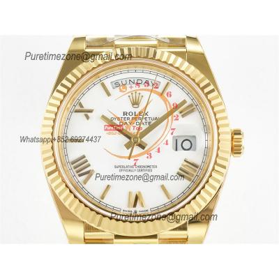 DayDate 40 228238 VR3255 Automatic Mens Watch Best Edition ARF YG White Dial President Bracelet CHS (Gain Weight)