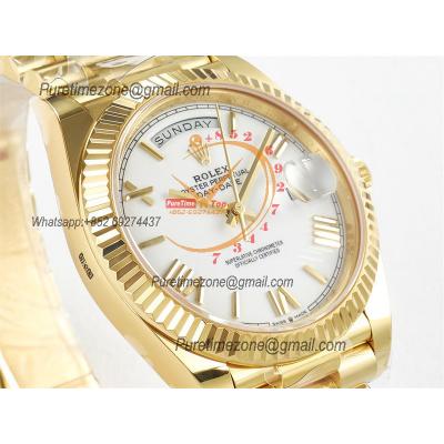 DayDate 40 228238 VR3255 Automatic Mens Watch Best Edition ARF YG White Dial President Bracelet CHS (Gain Weight)