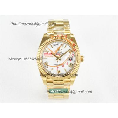 DayDate 40 228238 VR3255 Automatic Mens Watch Best Edition ARF YG White Dial President Bracelet CHS (Gain Weight)