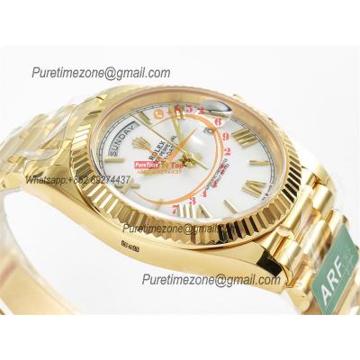 DayDate 40 228238 VR3255 Automatic Mens Watch Best Edition ARF YG White Dial President Bracelet CHS (Gain Weight)