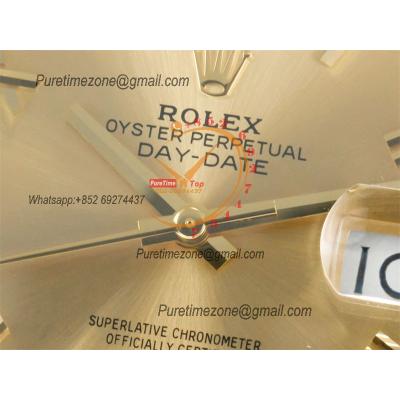 DayDate 40 228238 VR3255 Automatic Mens Watch Best Edition ARF YG Champagne Dial President Bracelet CHS (Gain Weight)