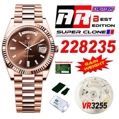 DayDate 40 228235 VR3255 Automatic Mens Watch Best Edition ARF RG Brown Dial President Bracelet CHS (Gain Weight)