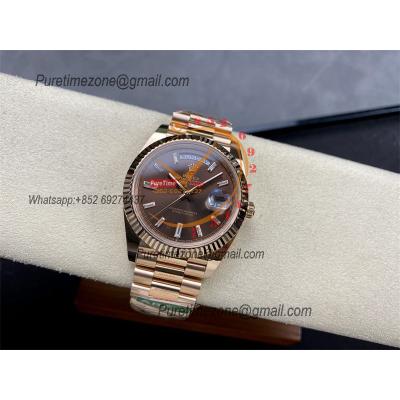 DayDate 40 228235 VR3255 Automatic Mens Watch Best Edition ARF RG Brown Dial President Bracelet CHS (Gain Weight)