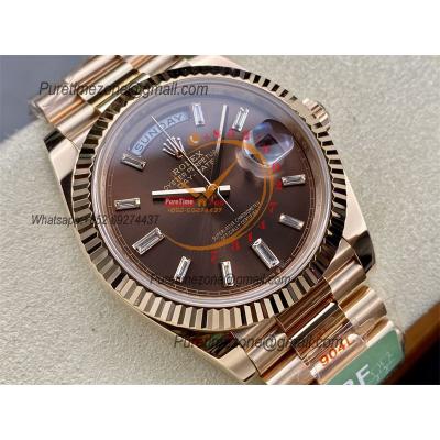 DayDate 40 228235 VR3255 Automatic Mens Watch Best Edition ARF RG Brown Dial President Bracelet CHS (Gain Weight)