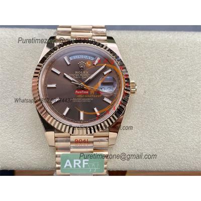 DayDate 40 228235 VR3255 Automatic Mens Watch Best Edition ARF RG Brown Dial President Bracelet CHS (Gain Weight)