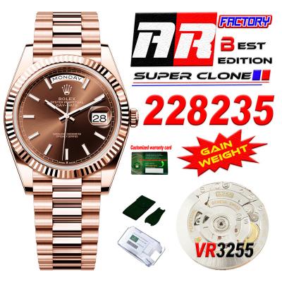 DayDate 40 228235 VR3255 Automatic Mens Watch Best Edition ARF RG Brown Dial President Bracelet CHS (Gain Weight)