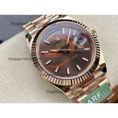 DayDate 40 228235 VR3255 Automatic Mens Watch Best Edition ARF RG Brown Dial President Bracelet CHS (Gain Weight)