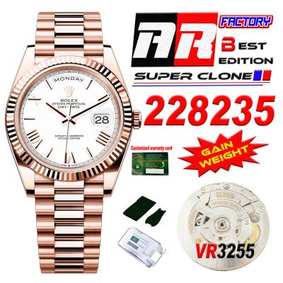 DayDate 40 228235 VR3255 Automatic Mens Watch Best Edition ARF RG White Dial President Bracelet CHS (Gain Weight)