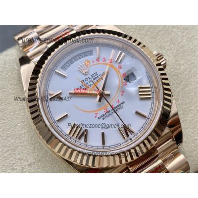 DayDate 40 228235 VR3255 Automatic Mens Watch Best Edition ARF RG White Dial President Bracelet CHS (Gain Weight)