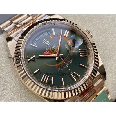 DayDate 40 228235 VR3255 Automatic Mens Watch Best Edition ARF RG Green Dial President Bracelet CHS (Gain Weight)