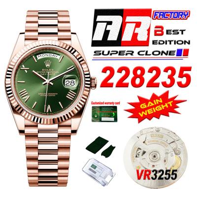 DayDate 40 228235 VR3255 Automatic Mens Watch Best Edition ARF RG Green Dial President Bracelet CHS (Gain Weight)