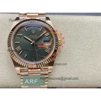 DayDate 40 228235 VR3255 Automatic Mens Watch Best Edition ARF RG Green Dial President Bracelet CHS (Gain Weight)