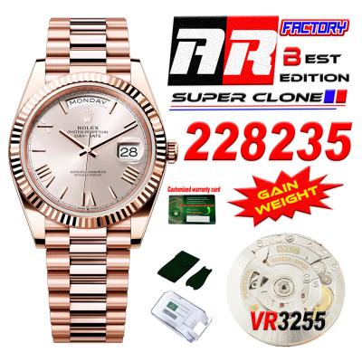 DayDate 40 228235 VR3255 Automatic Mens Watch Best Edition ARF RG Rose Gold Dial President Bracelet CHS (Gain Weight)