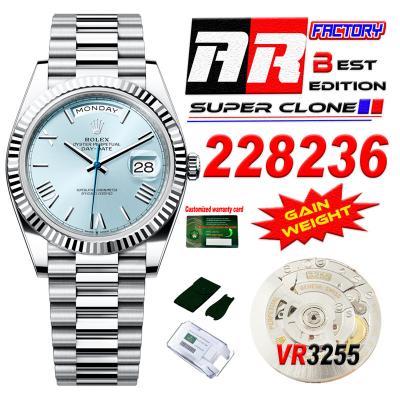 DayDate 40 228235 VR3255 Automatic Mens Watch Best Edition ARF ICE Blue Dial President Bracelet CHS (Gain Weight)