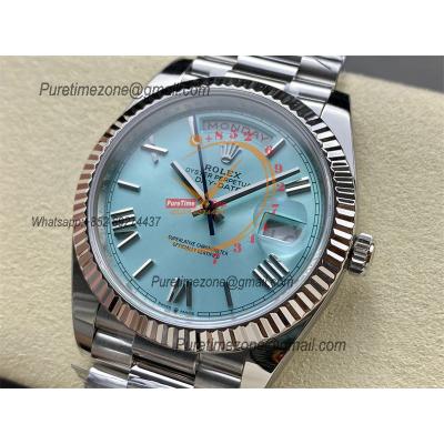 DayDate 40 228235 VR3255 Automatic Mens Watch Best Edition ARF ICE Blue Dial President Bracelet CHS (Gain Weight)