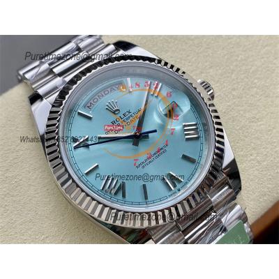 DayDate 40 228235 VR3255 Automatic Mens Watch Best Edition ARF ICE Blue Dial President Bracelet CHS (Gain Weight)