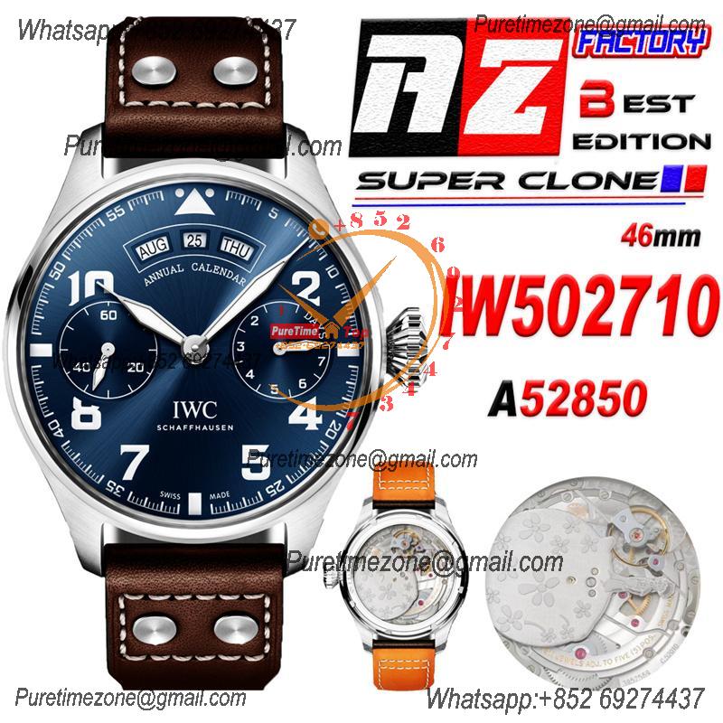 Big Pilot Annual Calendar Le Petit Prince IW502710 A52850 Automatic Mens Watch Best Edition AZF SS Blue Dial Leather