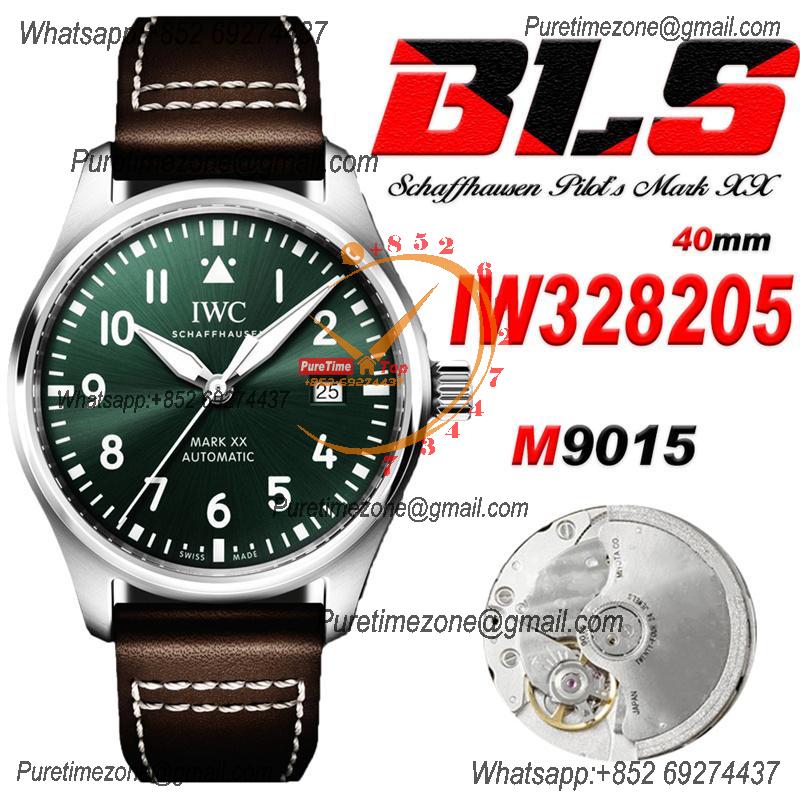 Schaffhausen Pilot's Mark XX IW328205 M9015  Atuomatic Mens Watch Best Edition BLSF 40 SS Green Dial Leather CHS