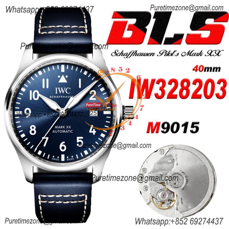 Schaffhausen Pilot's Mark XX IW328203 M9015  Atuomatic Mens Watch Best Edition BLSF 40 SS Blue Dial Leather CHS