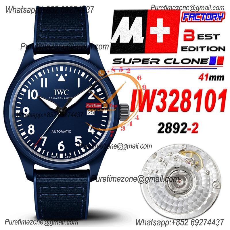 Mark XVIII IW328101 Blue Ceramic A35111 Atuomatic Mens Watch Best Edition M+F Blue Dial Nylon Strap CHS