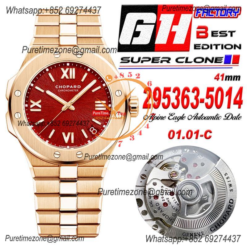 Alpine Eagle 41 Red Dial 295363-5014 M9015  Automatic Mens Watch Best Edition GHF RG SS Bracelet CHS