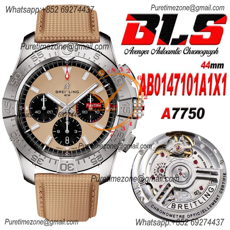 Avenger Chronograph AB0147101A1X1 A7750 Automatic Mens Watch Best Edition BLSF 44 SS Sand Brown Dial Leather CHS