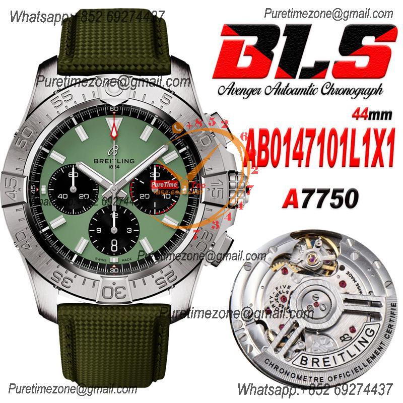 Avenger Chronograph AB0147101L1X1 A7750 Automatic Mens Watch Best Edition BLSF 44 SS Green Dial Leather CHS