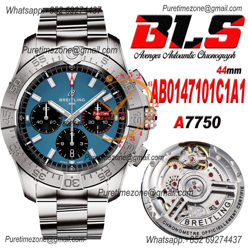 Avenger Chronograph AB0147101C1A1 A7750 Automatic Mens Watch Best Edition BLSF 44 Blue Dial SS Bracelet CHS