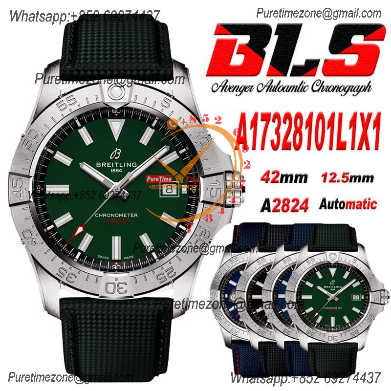 Avenger A17328101L1X1 A2824  Automatic Mens Watch Best Edition BLSF 42 Green Dial Leather Strap CHS