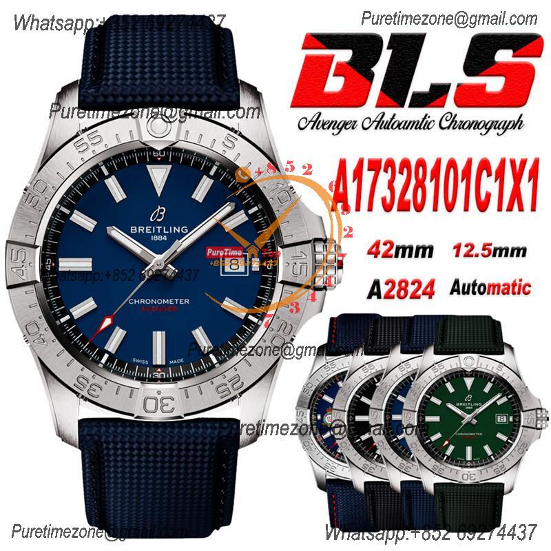 Avenger A17328101C1X1 A2824  Automatic Mens Watch Best Edition BLSF 42 Blue Dial Leather Strap CHS