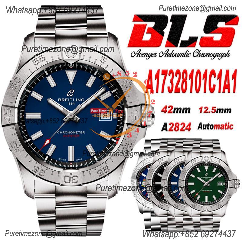 Avenger A17328101C1A1 A2824  Automatic Mens Watch Best Edition BLSF 42 Blue Dial SS Bracele CHS