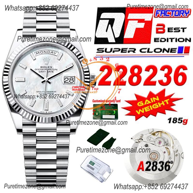 DayDate 40 228236 A2836 Automatic Mens Watch Best Edition QF V5 MOP Crystal Dial President Bracelet (Gain Weight)