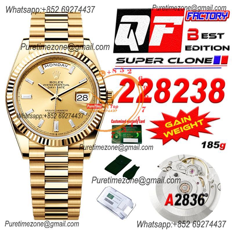 DayDate 40 228238 A2836 Automatic Mens Watch Best Edition QF V5 YG Gold Crystal  Dial President Bracelet (Gain Weight)