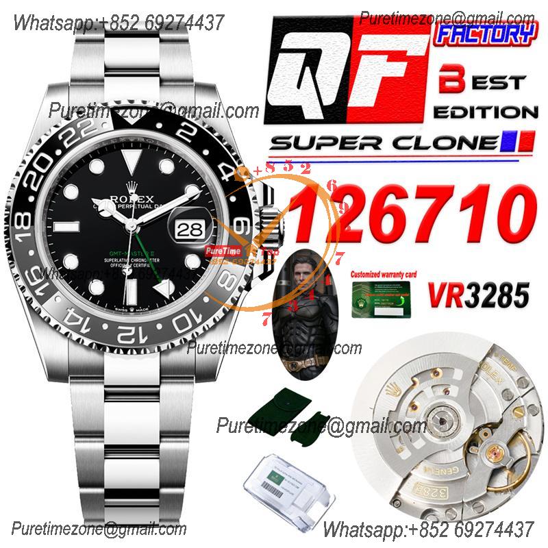 GMT Master II 126710 Wayne Burce VR3285 Automatic Mens Watch Best Edition QF Black Dial 904L Oyster SS Bracelet CHS