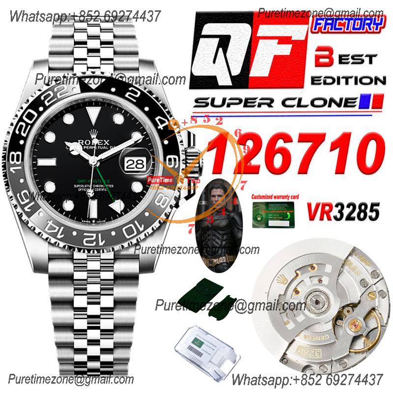 GMT Master II 126710 Wayne Burce VR3285 Automatic Mens Watch Best Edition QF Black Dial 904L Jubilee SS Bracelet CHS